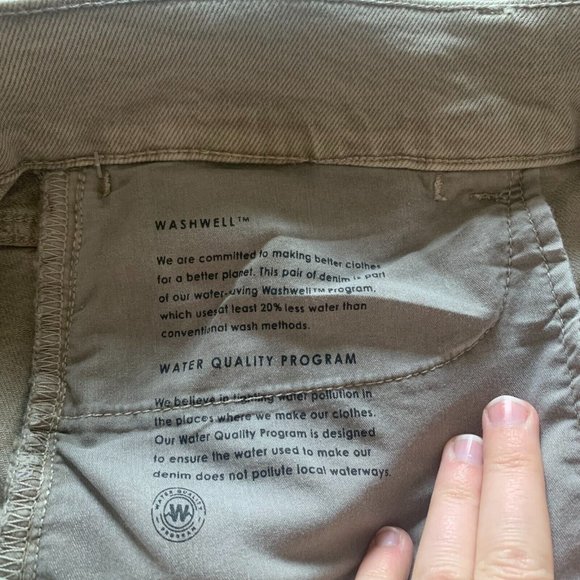 Banana Republic Womens High Rise Wide Leg Crop Brown Tan Fray Hem Cotton 31 L - Picture 11 of 13